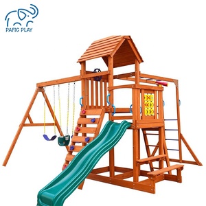 An toàn thiết bị chơi bền leo khung trẻ em Playhouse sân chơi ngoài trời sân sau chơi Set gỗ Swing Set - Product Image 4