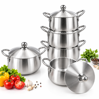 Ensemble de casseroles en aluminium de haute qualité, 10 pièces, ensemble de casseroles avec couvercle en aluminium, 5 tailles, ensemble de cuisine robuste