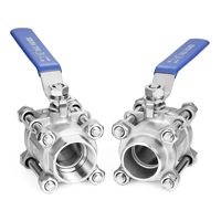 Vanne à boisseau sphérique en acier inoxydable, capacité 1000 PSI, taille de port DN15-DN50, passage plein, commande manuelle, filetage BSP pour le débit d'eau, d'huile et de gaz