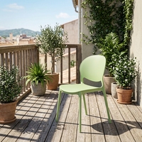 Chaise de salle à manger moderne et minimaliste en plastique empilable avec dossier épaissi pour les stands de restauration en plein air, les marchés nocturnes, les stands de barbecue et la maison