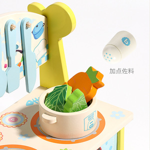Enfants en bois cuisine jouet jeu <span class=keywords><strong>de</strong></span> rôle semblant poêle en bois Fruits coupe jeu bébé nourriture jouer enfants jouets éducatifs en bois - Product Image 4