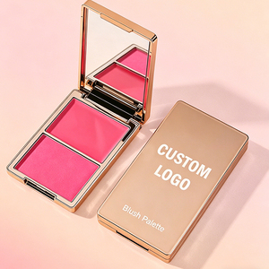 Nuovo Blush di Lusso in <span class=keywords><strong>Polvere</strong></span> Rosa Dorato, Logo Personalizzato, Lunga Durata, Finitura Opaca e Luminosa, Vibrante Blu Rosa 2 in 1 - Product Image 4
