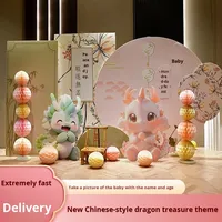 Nouvel ensemble de ballons en carton KT Dragon Chinois Rose, toile de fond imprimée numériquement, décor de scène festive tout-en-un pour anniversaire garçons et filles