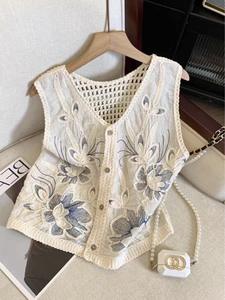 <span class=keywords><strong>Chaleco</strong></span> de <span class=keywords><strong>Mujer</strong></span> sin Espalda, <span class=keywords><strong>Calado</strong></span>, con Diseño de Bordado Jacquard Retro - Product Image 6