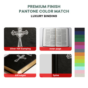 Impresión de Biblias Personalizadas al por Mayor, <span class=keywords><strong>Biblia</strong></span> Sagrada con Tapa Dura de Cuero PU, Estampado en Relieve, Borde Dorado, Suministro de Fábrica - Product Image 2