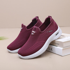 Chaussures légères pour femmes, semelle extérieure en PU souple, tige en tricot jacquard, respirantes, pour la marche, le jogging, la salle de sport, mocassins d'été - Product Image 6