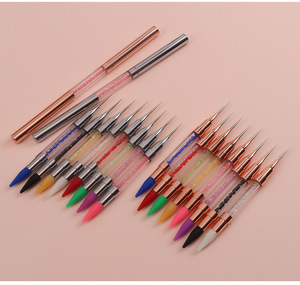 Dual End Nail Rhinestone Picker Wax Tip Pencil Crystal Stone Pickup Dotting Pen DIY Nail Art Brush <b>Set</b> - Product Image 6