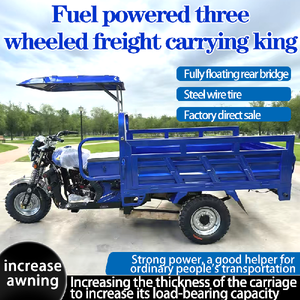 New Power Three Wheeled <b>Gasoline</b> Motorized Closed Body Self Dumping Cargo Freight Vehicle - Product Image 4