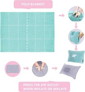 مجموعة صوف فائقة النعومة 2 في 1 بطانيات وسادة بطانية طائرة صغيرة للركبة - Product Image 6