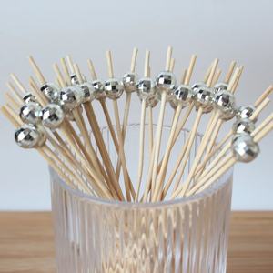 J & <span class=keywords><strong>M</strong></span> 100 buah tusuk sate dekoratif bambu 4.7 inci untuk tusuk gigi bola untuk pesta disko mewah - Product Image 2