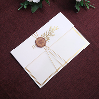 Vintage Goldfolie Hochzeitseinladungs-Set mit Hüllen, Wachssiegel, Goldschnur & Pergamenteinsatz für Hochzeitsempfang-Papeterie