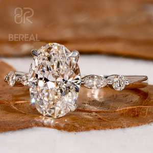 IGI chứng nhận hình bầu dục phòng thí nghiệm phát triển kim cương bên Đá Nhẫn phụ nữ tùy chỉnh 10k 14k 18K vvs phòng thí nghiệm tạo ra Kim Cương Đính hôn nhẫn trang sức - Product Image 2