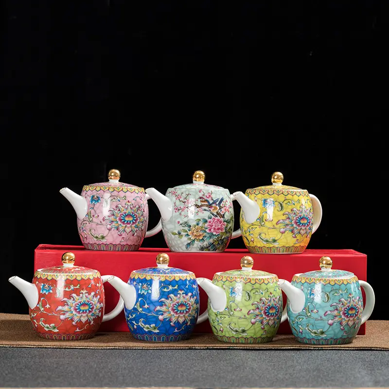 De cerámica de té pintado de plata de cadena de gran platillo taza de té de porcelana blanca kung fu té tetera