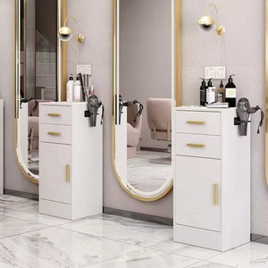 Wholesale Hair Salon <b>Tool</b> <b>Storage</b> <b>Cabinet</b> Grey Wooden Beauty Salon <b>Cabinet</b> With Drawers - Product Image 1