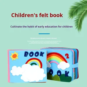 Libro <span class=keywords><strong>Puzzle</strong></span> in Feltro per l'Educazione Precoce, Gioco 3D Stereoscopico Arcobaleno per Asilo, Giocattolo Educativo per Riconoscere l'Orologio - Product Image 5