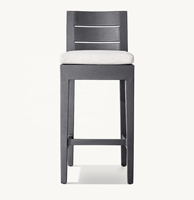 Ensemble de mobilier de bar extérieur en aluminium artisanal de luxe moderne pour cour, patio, jardin, hôtel, plage, piscine