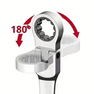72-Teeth Chrome Vanadium Steel 8PCS 180 Swivel Ratchet Wrench <b>Set</b> 6-24mm Auto/Car/Marine Repair Heavy Duty <b>Mechanics</b> Kit Soft 8p - Product Image 2
