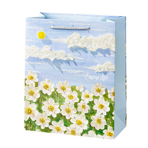 Bolsa de Regalo de Papel con Diseño de Pintura al Óleo 3D Personalizada, Caja de Cartón Texturizada de Lujo para Joyería y Cosméticos - Product Image 2