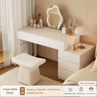 Table de toilette moderne avec tiroirs, coiffeuse sans miroir pour chambre et salon, meuble