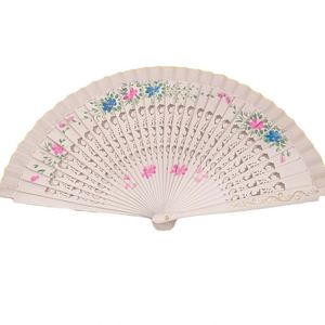 Wholesale Traditional Spanish Solid Color Bamboo Hand Fan Carved Angel Design Classic Cartoon Eco-Friendly for Chinese New Year - Product Image 1