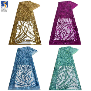 YX943 personnalisé Europe France <span class=keywords><strong>Paris</strong></span> Londres paillettes dentelle tissu paillettes paillettes brillant dentelle tissu pour haut de gamme jupes de fête - Product Image 2