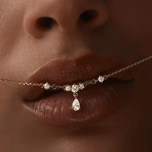 <span class=keywords><strong>Collier</strong></span> en or 18 carats avec diamant de laboratoire Silent Bloom, <span class=keywords><strong>collier</strong></span> en argent sterling 925, sans ternissement, ensemble de boucles d'oreilles fines, personnalisation - Product Image 3