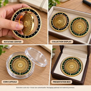 Monedas de Desafío Personalizadas con Diseños Concéntricos de Rayos de Sol, Regalos Corporativos de Reconocimiento y Aniversario, Tono Dorado, OEM ODM - Product Image 2
