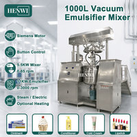 Mélangeur homogénéisateur à levage hydraulique, émulsifiant sous vide, avec contrôle PLC, pour la fabrication de crèmes et de lotions