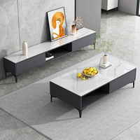 Ensemble de meubles de salon minimaliste moderne pour petit espace : meuble TV et table basse