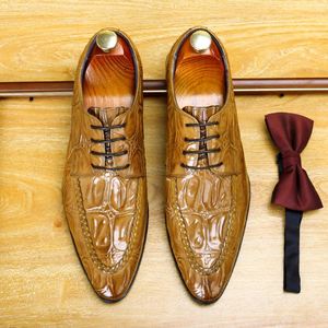 Zapatos de Vestir Formales de Negocios Personalizados de Alta Gama, de Cuero Genuino, Estilo Británico, con Cordones, para Hombre - Product Image 1