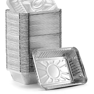 RE3G Venta al por mayor 1000 piezas Rectangular Comida Bandeja de papel de aluminio Contenedor de papel de aluminio desechable con tapa - Product Image 2