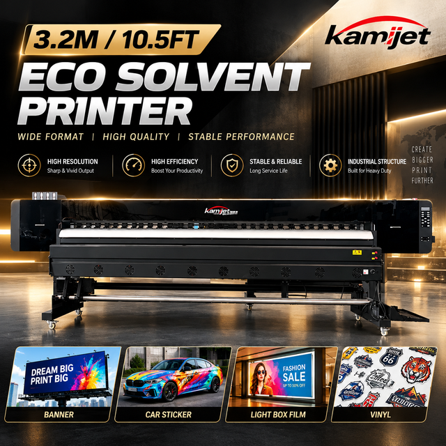Factory Direct 3.2m Large Format Eco Solvent Printer XP600 I1600 I3200 Printhead Digital Inkjet Printer for Banner Poster