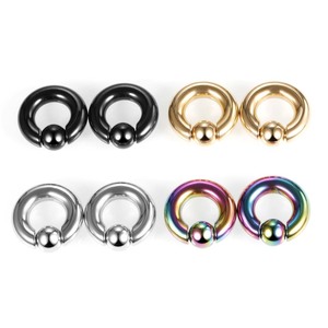 2023 फैशन 1Pcs स्टेनलेस स्टील कान गेज भेदी सर्जिकल इस्पात हुप्स बड़े गेज आकार कैप्टिव मनका पीए तुंगिका बीसीआर अंगूठी - Product Image 6
