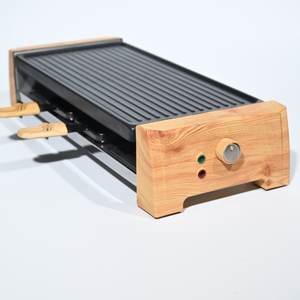 Vente en gros 1300W portable électrique en bois <span class=keywords><strong>raclette</strong></span> gril fer électrique gril contrôle de la température détachable pour un usage domestique - Product Image 2