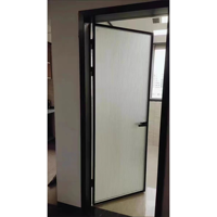 Portes battantes en aluminium à double volet au design moderne et simple Porte vitrée intérieure silencieuse étanche pour un usage domestique