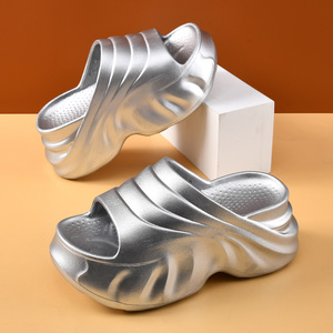 Women's Platform Sandals Silver EVA Fish Mouth Wedges Summer Beach <b>Shoes</b> <b>Height</b> <b>Increasing</b> Breathable Non Slip Durable - Product Image 1