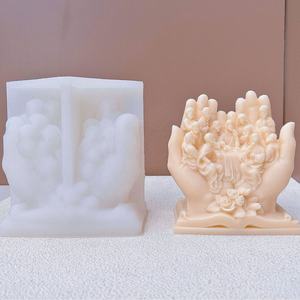 DM863 Große Jesus Familie DIY Silikon Kerzen form Harz Handform für Velas Zement Beton Gips Gips herstellung - Product Image 1