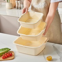 Saringan dan Mangkuk Saring Plastik Original Resounding dengan Penyimpanan Serbaguna untuk Dapur, Permukaan Halus