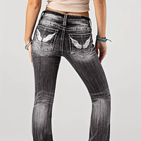Jeans vintage pour femmes Denim Factory, jeans skinny brodés, services de personnalisation de la fabrication