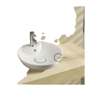 Lavabo Redondo de Cerámica para Montar en Mesa, con Grifo Individual, Diseño Elegante, Hecho en China - Product Image 1