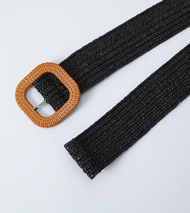 <span class=keywords><strong>Ceinture</strong></span> de robe en tricot vintage tressée en acrylique 100% avec boucle carrée de couleur bonbon Syh1496, <span class=keywords><strong>ceinture</strong></span> élastique tissée en <span class=keywords><strong>raphia</strong></span> extensible 3,8 cm X - Product Image 4