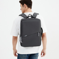 Sac à dos pour ordinateur portable 14 pouces imperméable à rayures, fermeture éclair, doublure en polyester, antivol, chargement USB, souple, pour voyages d'affaires