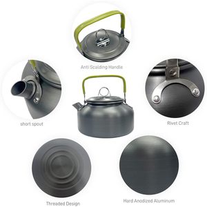 Teiera da campeggio in alluminio anodizzato da 0,8 l portatile per falò da esterno per tè e caffè Open Fire da viaggio - Product Image 2