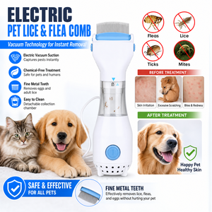 Removedor <span class=keywords><strong>de</strong></span> Pulgas para Mascotas, Limpiador <span class=keywords><strong>de</strong></span> Pelo Eléctrico, Peine para Aseo <span class=keywords><strong>de</strong></span> Mascotas, Atrapador <span class=keywords><strong>de</strong></span> Pulgas y Garrapatas, Cepillo <span class=keywords><strong>de</strong></span> Limpieza para Perros y Gatos - Product Image 1