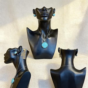 Wholesale Sapphire Silver Plated <b>Earrings</b> & <b>Necklace</b> Unisex Ethically Made in Ethiopia | MOQ Low for Small Businesses - Product Image 3