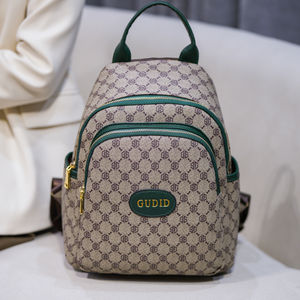 Sac à dos de luxe pour femme à motif géométrique tendance, antivol, sac à main de créateur, matériau PU de haute qualité, portable pour un usage quotidien - Product Image 6