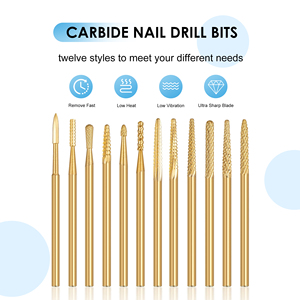 12 Stuks Goud Taps Toelopende 3/32 "Cuticula Schoon Nagel Bit Voor Elektrische Nagelvijl Machine Geschikt Manicure Cuticula Polijsten Nagel Bit Set - Product Image 5