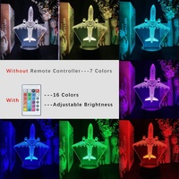 Avion avion 3d veilleuse led lampe visuelle stéréo lampe hologramme 3d