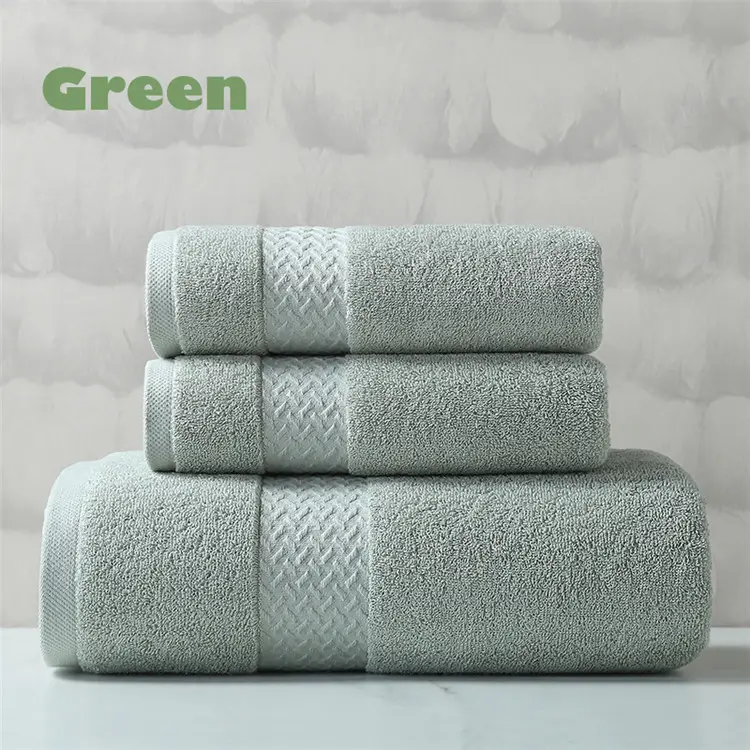 U-HomeTalk UT-TJ189 toalla Set 3 piezas de lujo 100% algodón Royal Hotel toallas de baño