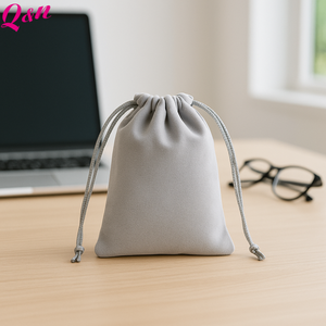 High Quality Velvet <b>Bag</b> Embossed Custom Logo Soft Pouch Packaging <b>Drawstring</b> Velvet <b>Bags</b> for Jewelry Gift - Product Image 1